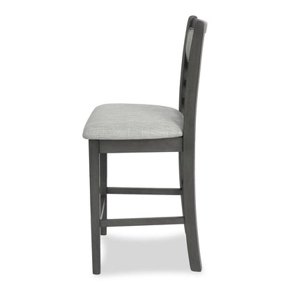 Gray 5 Piece Dining Table Set with Storage, High Top Chairs Design
