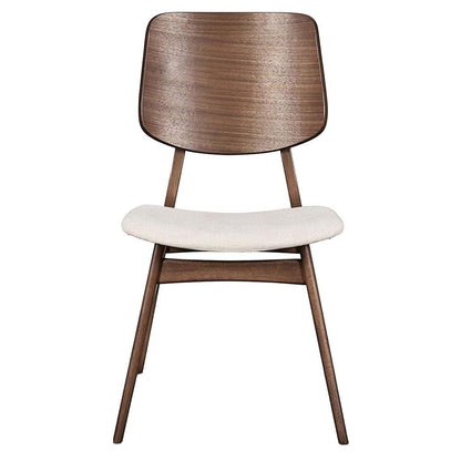Solid Wood Dining Chair Set of 4 Walnut Mid-Century Brown