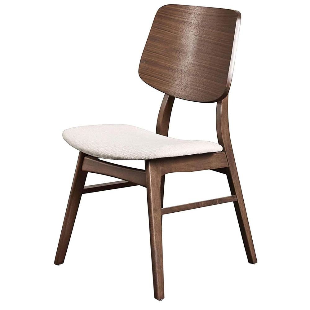 Solid Wood Dining Chair Set of 4 Walnut Mid-Century Brown