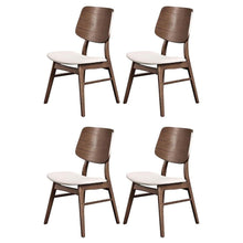 Solid Wood Dining Chair Set of 4 Walnut Mid-Century Brown