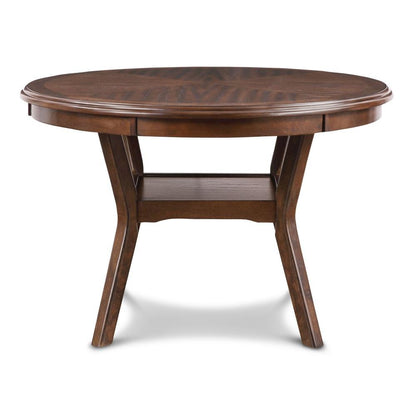 Brown Cherry 5 Piece Dining Table Set with Round Kitchen Table and Chairs
