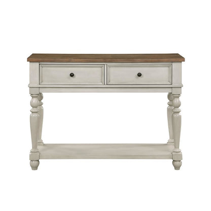 White Rustic Sideboard Solid Wood Vintage Console Table With Drawers