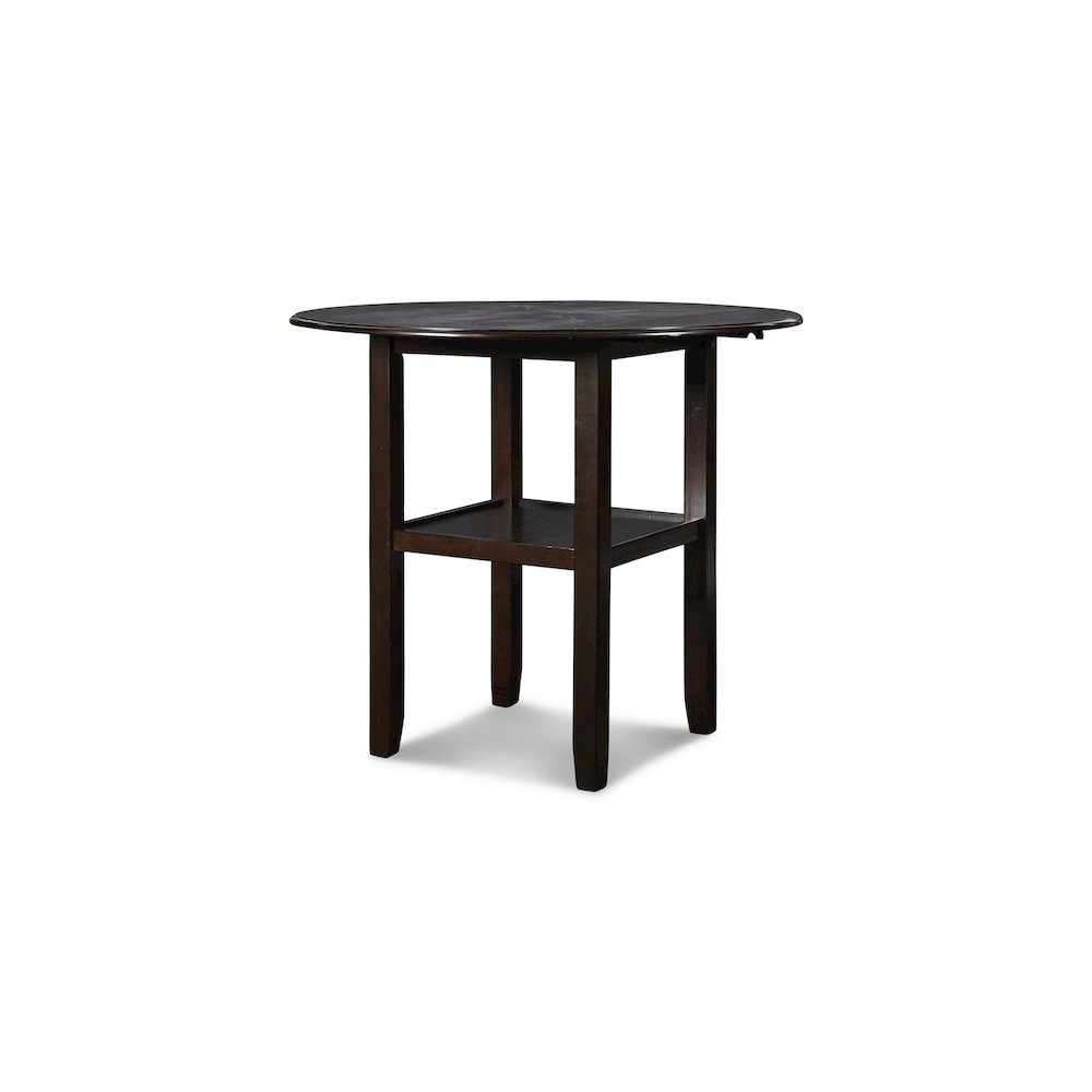Dark Brown 3 Piece Drop Leaf Table and 2 Chairs, Small Round Dining Table Set