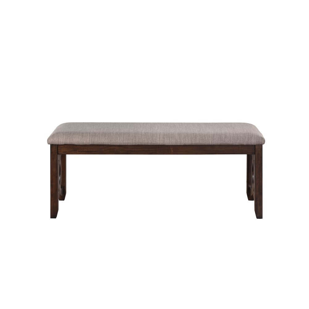 Brown Cherry Solid Wood 46 Inch Upholstered Bench For Dining Room