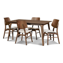 Brown Wood Rectangle 5 Piece Dining Table Set with 4 Chairs