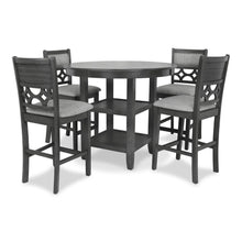 Gray 5 Piece Dining Table Set with Storage, High Top Chairs Design