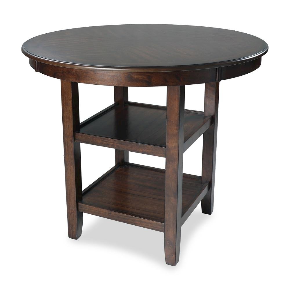 Brown Cherry 5 Piece Dining Table Set with Storage, High Top Chairs Design