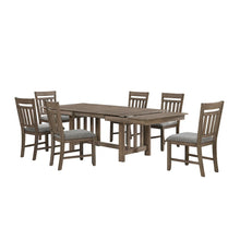 Brown Solid Wood Extendable Dining Table Set for 6 with Matching Chairs