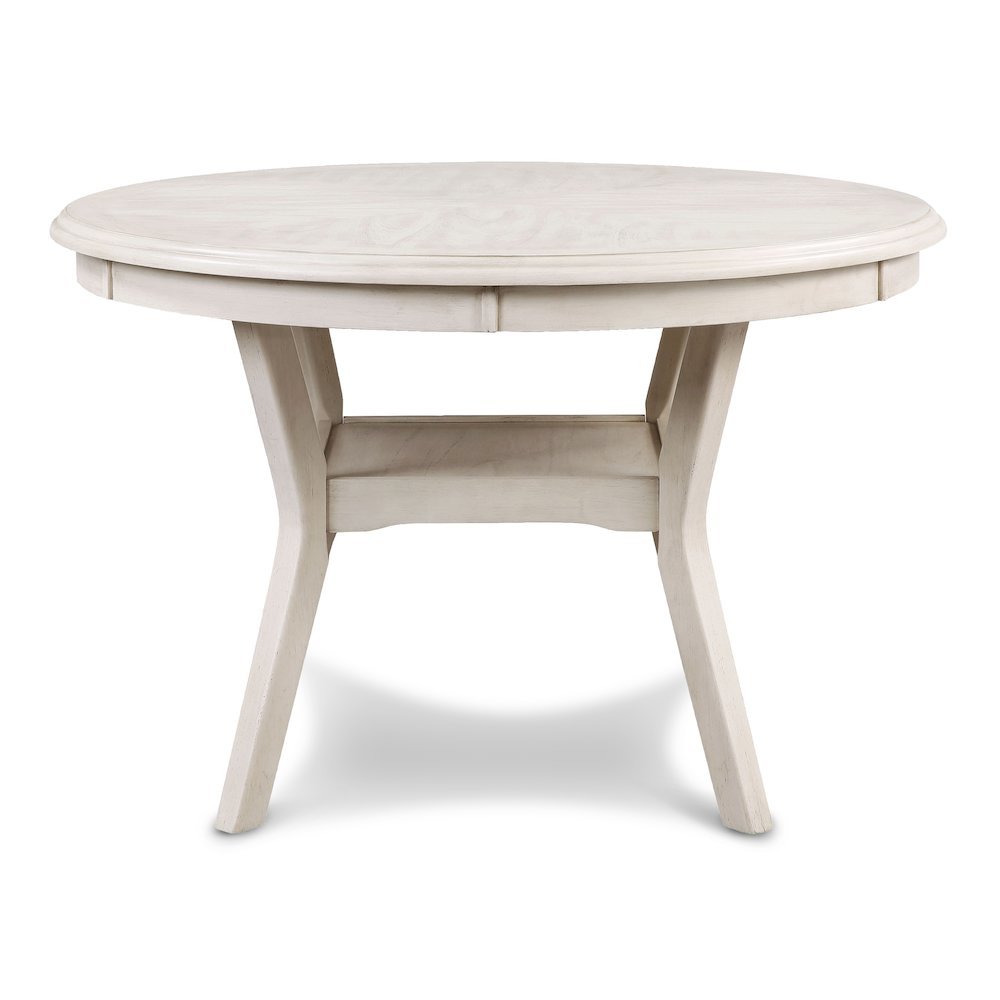 Beige Farmhouse 5 Piece Dining Table Set with Round Kitchen Table, Chairs for 4