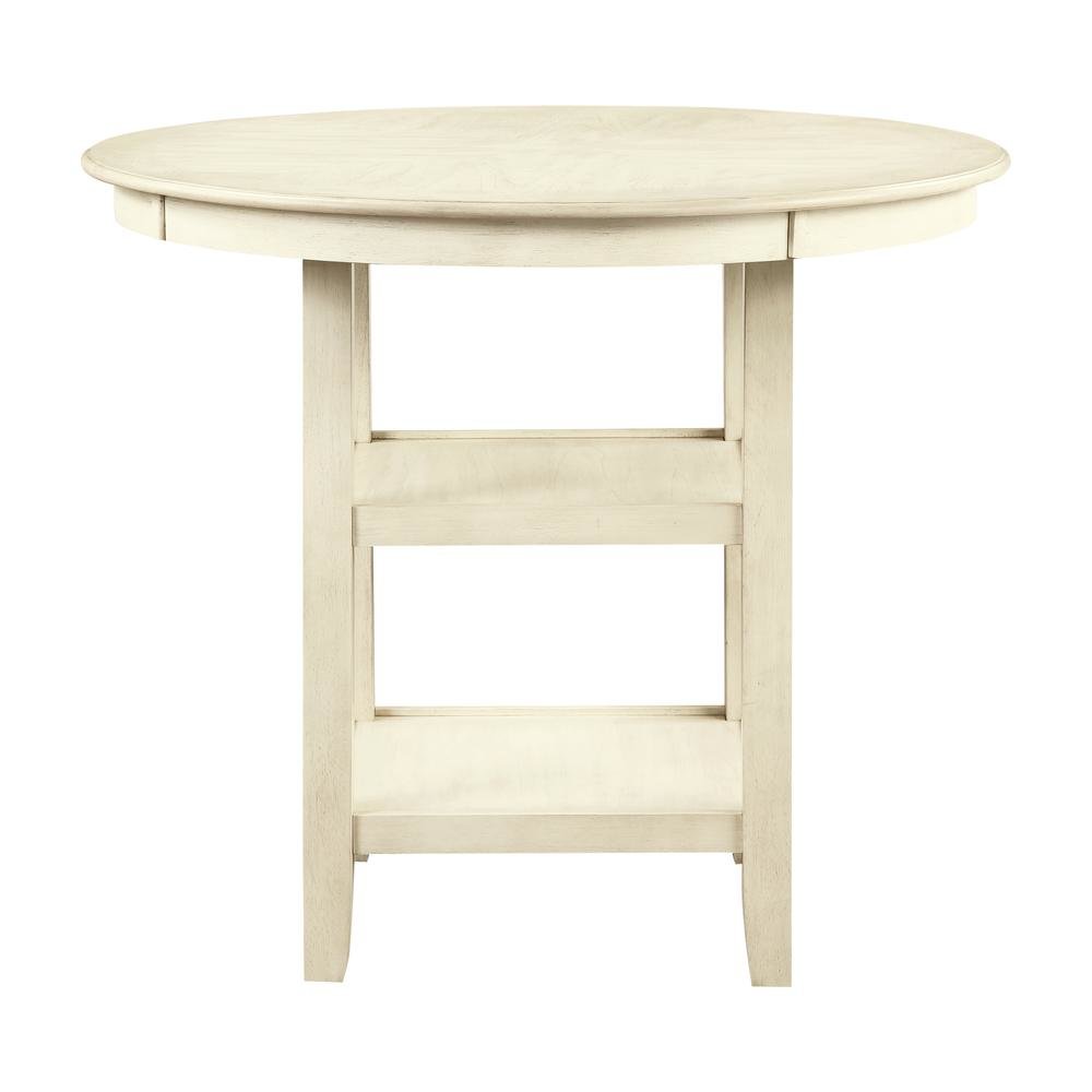 Farmhouse 5 Piece Dining Table Set, Round Kitchen Table,Chairs for 4 in Beige