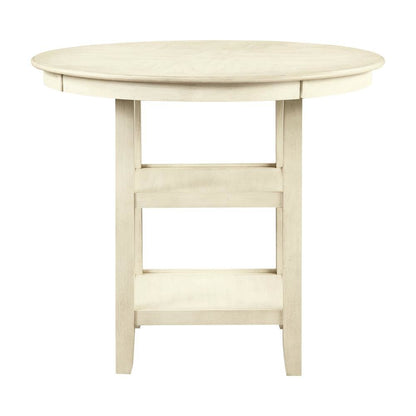 Farmhouse 5 Piece Dining Table Set, Round Kitchen Table,Chairs for 4 in Beige