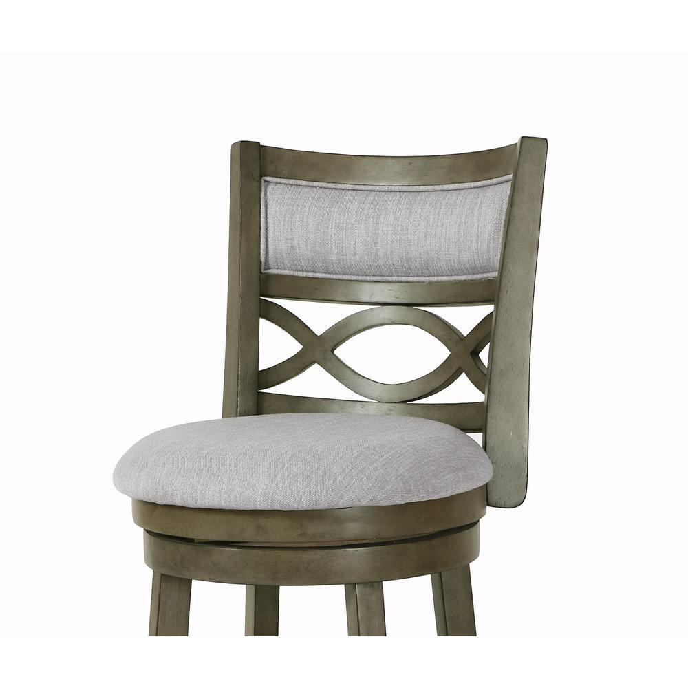 New Classic Manchester Gray Wood Swivel Counter Stool w/ Fabric Seat (Set of 2)