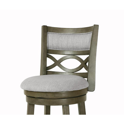 New Classic Manchester Gray Wood Swivel Counter Stool w/ Fabric Seat (Set of 2)