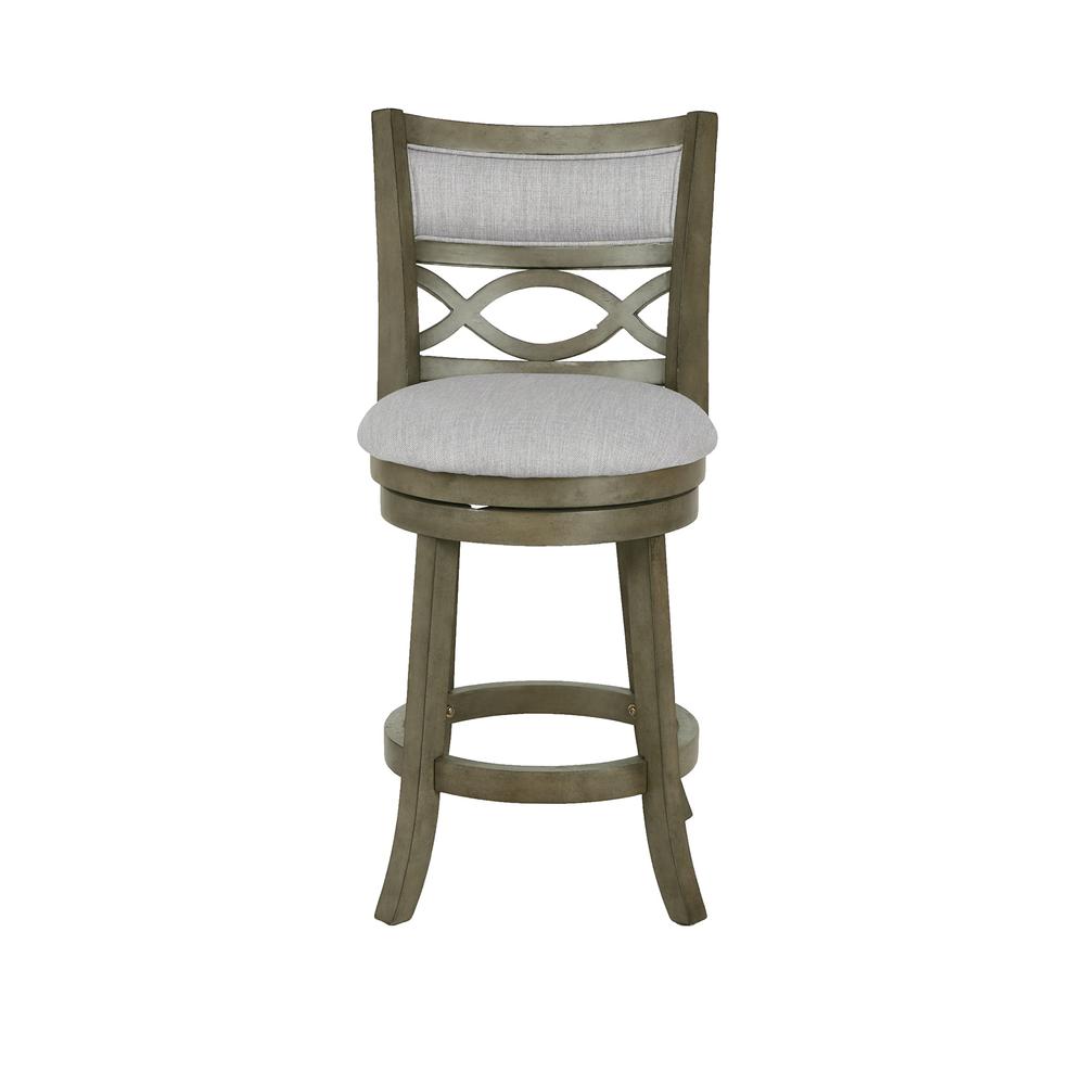 New Classic Manchester Gray Wood Swivel Counter Stool w/ Fabric Seat (Set of 2)