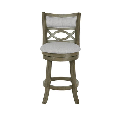 New Classic Manchester Gray Wood Swivel Counter Stool w/ Fabric Seat (Set of 2)