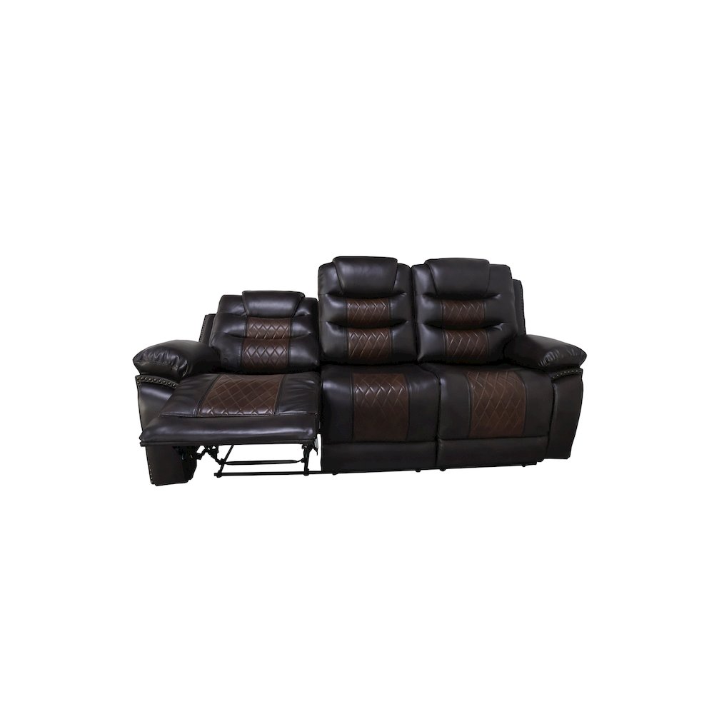 Nikko 2-Piece Faux Leather Manual Living Room Set, Brown