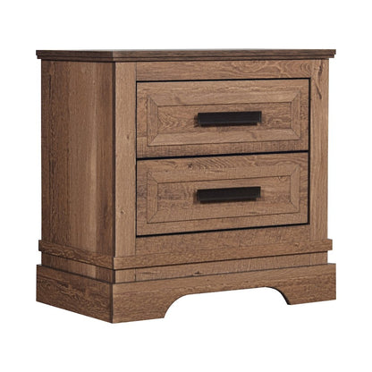 Coventry Hall 4Pc Wood Queen Bedroom Set, Nightstand in Pecan