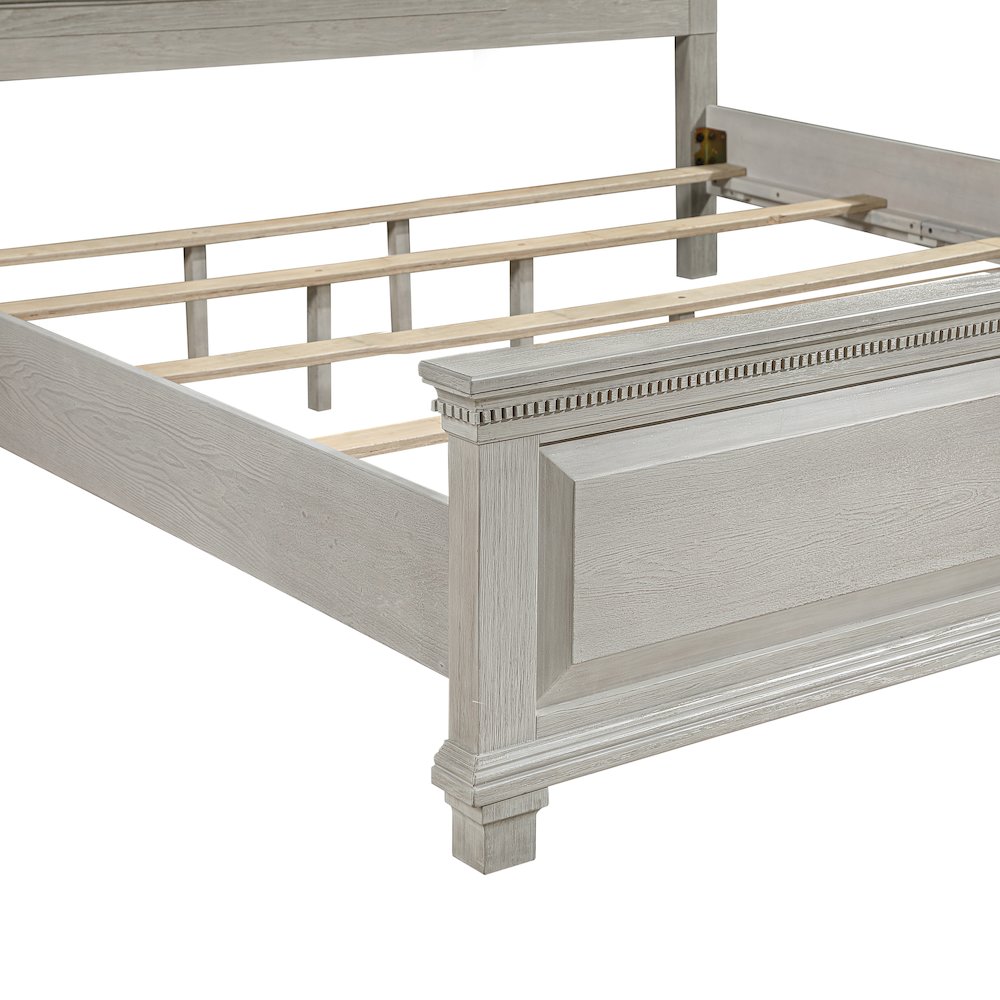 Silver Sands 5Pc Wood Cal King Bedroom Set w 2 Ns in Gray