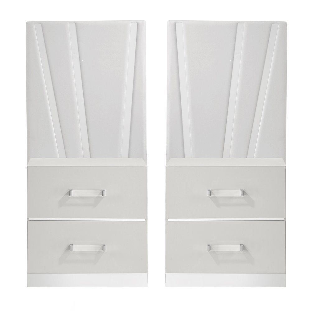 Europa 8-Piece Wood King Bedroom Set (B/Dr/Mr/Ch/2Ns with Panels), White