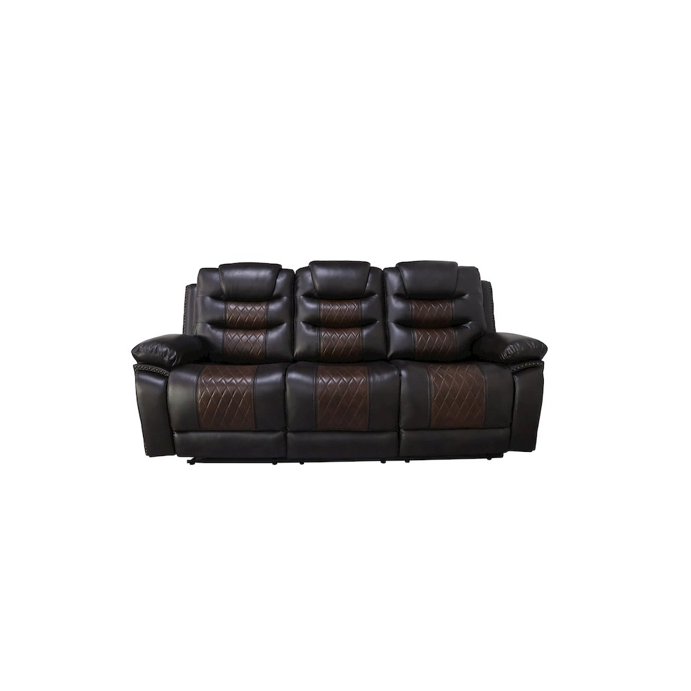 Nikko 2-Piece Faux Leather Manual Living Room Set, Brown