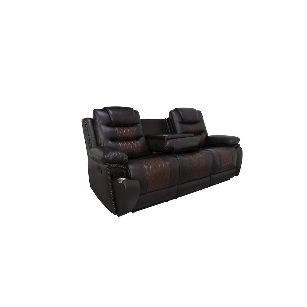 Nikko 2-Piece Faux Leather Manual Living Room Set, Brown