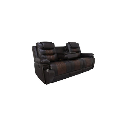Nikko 2-Piece Faux Leather Manual Living Room Set, Brown