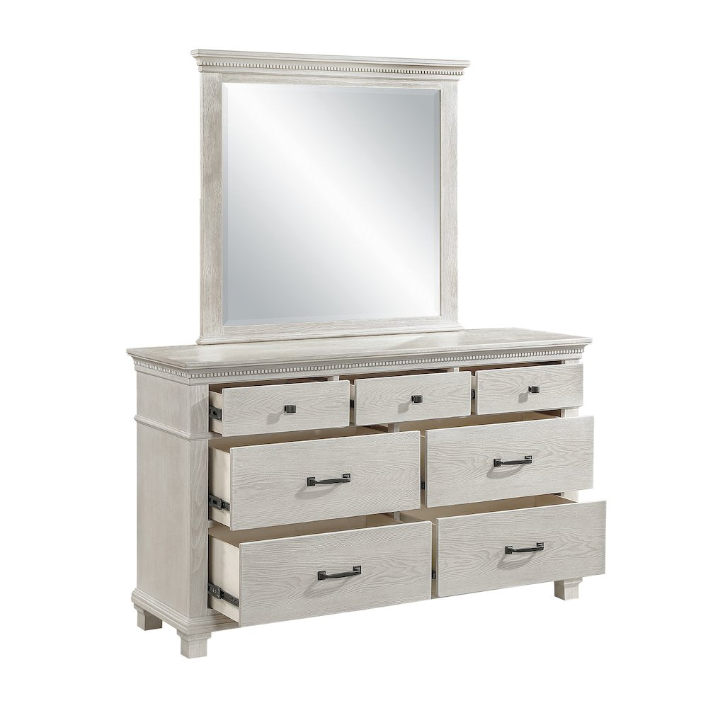 Silver Sands 5Pc Wood Cal King Bedroom Set w 2 Ns in Gray