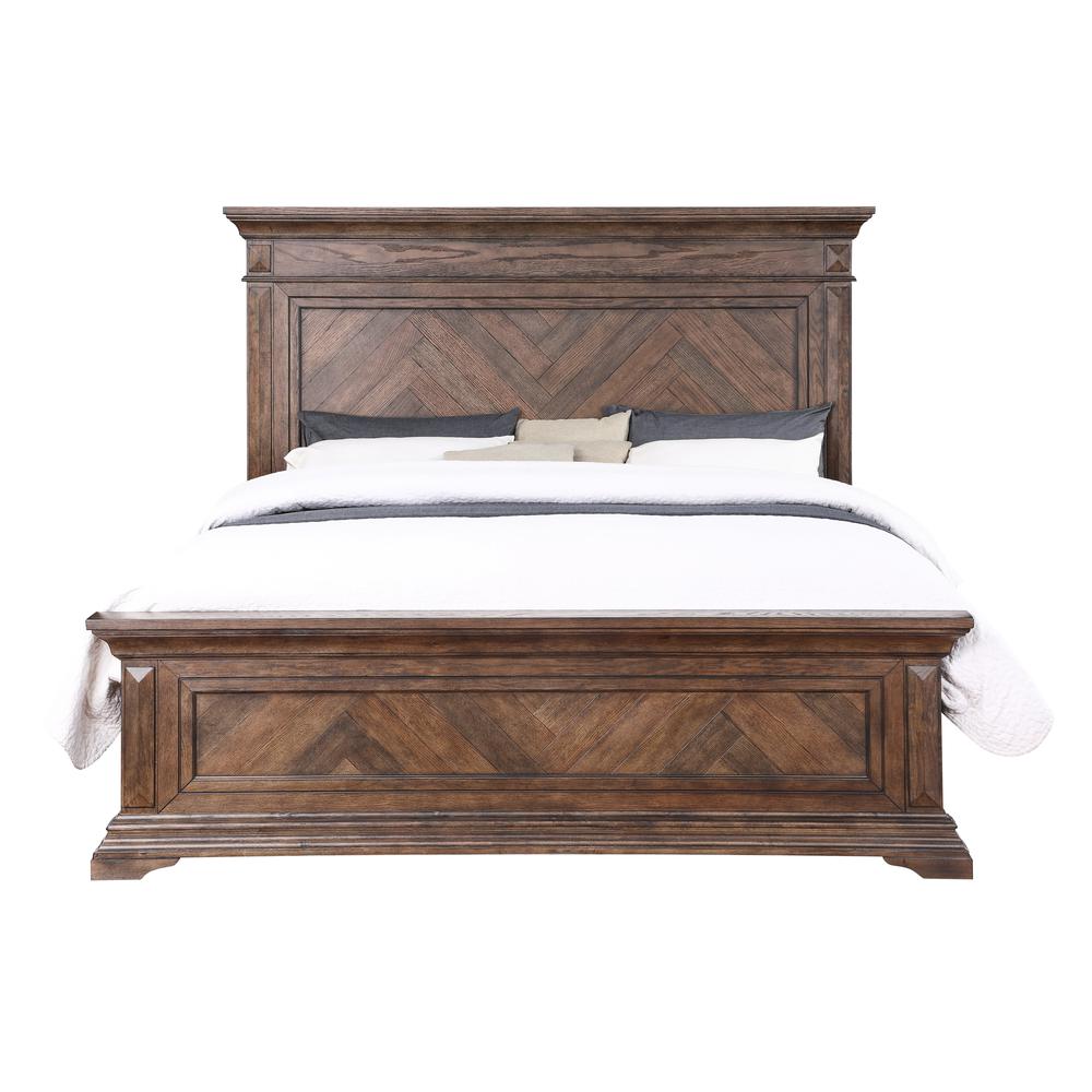 Furniture Mar Vista 5/0 Solid Wood Queen Bed in Brushed Walnut