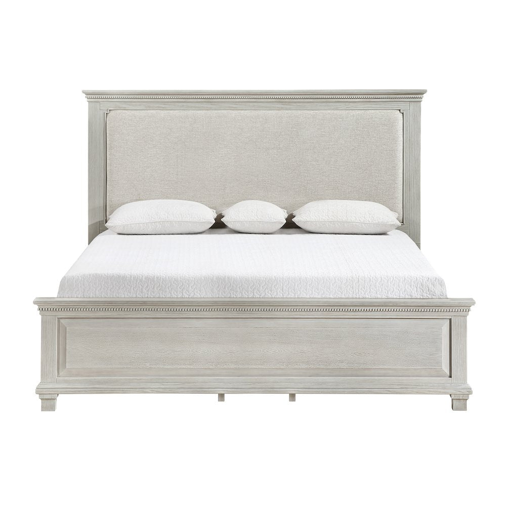 Silver Sands 5Pc Wood Cal King Bedroom Set w 2 Ns in Gray