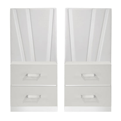 Europa 8-Piece Wood Queen Bedroom Set (B/Dr/Mr/Ch/2Ns with Panels), White