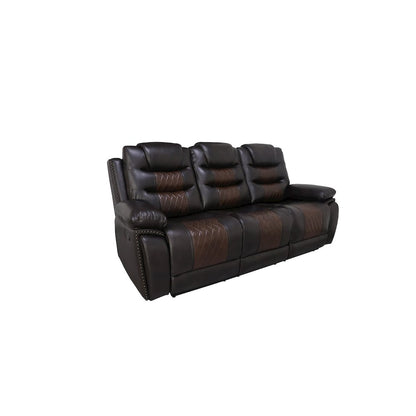 Nikko 2-Piece Faux Leather Manual Living Room Set, Brown