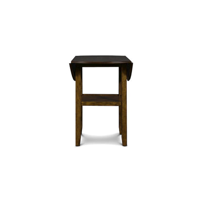 Gia 3-Piece 42" Wood Counter Drop Leaf Table Set, Brown