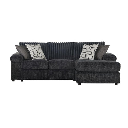 Remi 2-piece Gray Polyester Chaise Sectional Couch