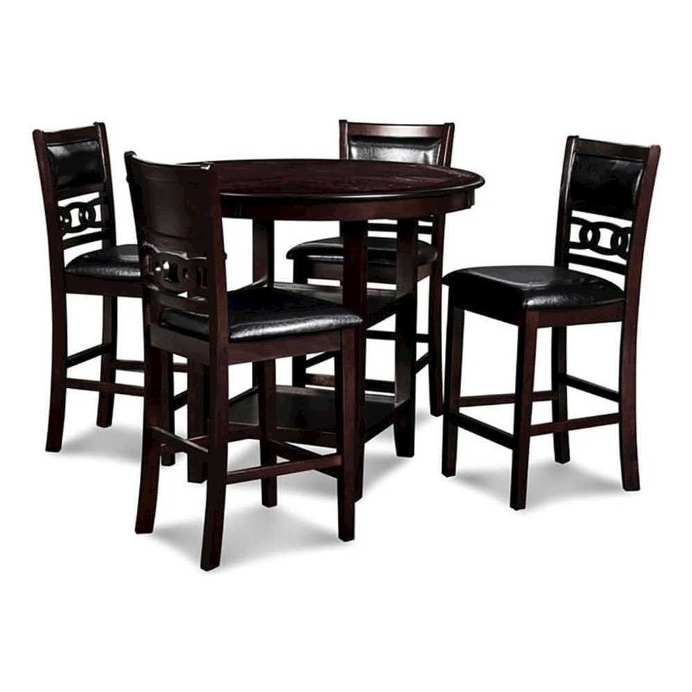 5-Piece Transitional Gray Wood Dining Set with Chairs for Modern Homes
