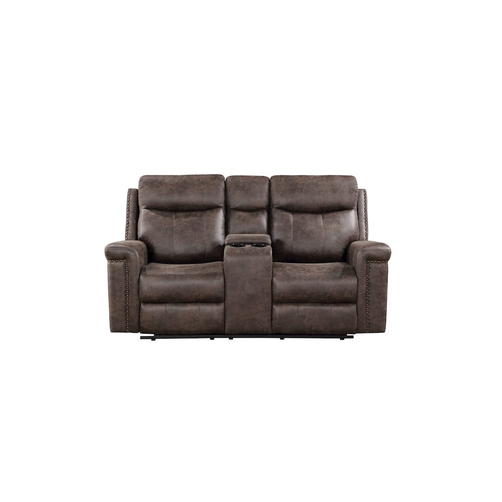Quade 2-Piece Fabric Upholstered Manual Sofa And Loveseat Set, Mocha Brown