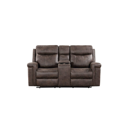 Quade 2-Piece Fabric Upholstered Manual Sofa And Loveseat Set, Mocha Brown
