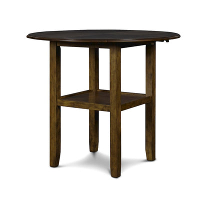Gia 3-Piece 42" Wood Counter Drop Leaf Table Set, Brown