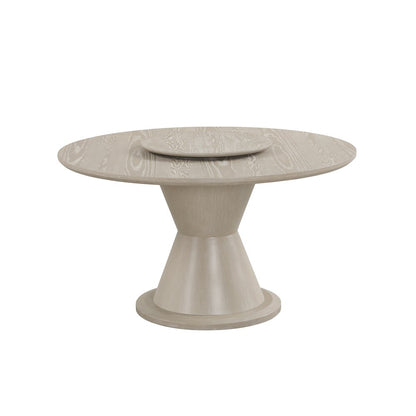 Gwendolyn 5-Pc Wood Round Dining Set w Arm Chairs in Taupe