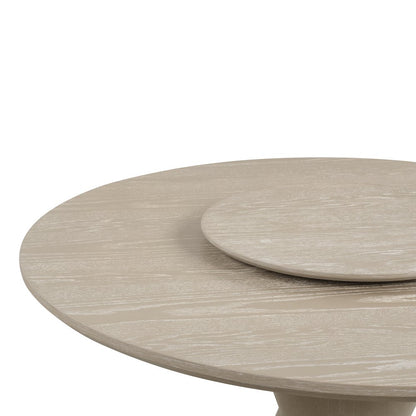 Gwendolyn 5-Pc Wood Round Dining Set w Arm Chairs in Taupe
