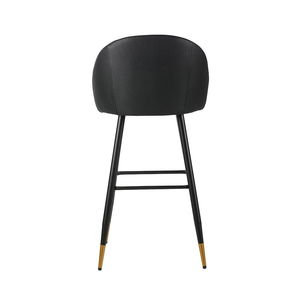 New Classic Furniture Oliver Vegan Leather Bar Chair in Black (Set of 4)