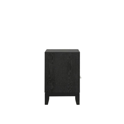 Black 2 Drawer Nightstand – Solid Night Stand Black Wood Bedroom Chest