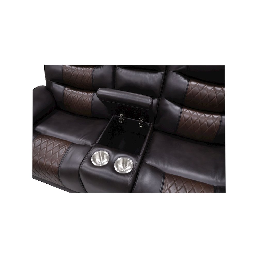 Nikko 2-Piece Faux Leather Manual Living Room Set, Brown