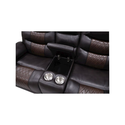 Nikko 2-Piece Faux Leather Manual Living Room Set, Brown