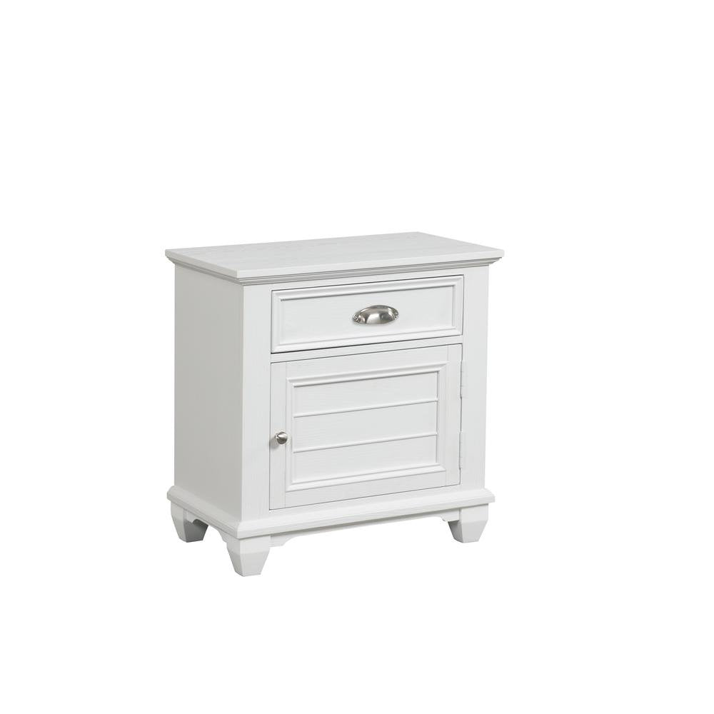 White Solid Wood Night Stand – Elegant End Table for Bedroom or Bedside Use