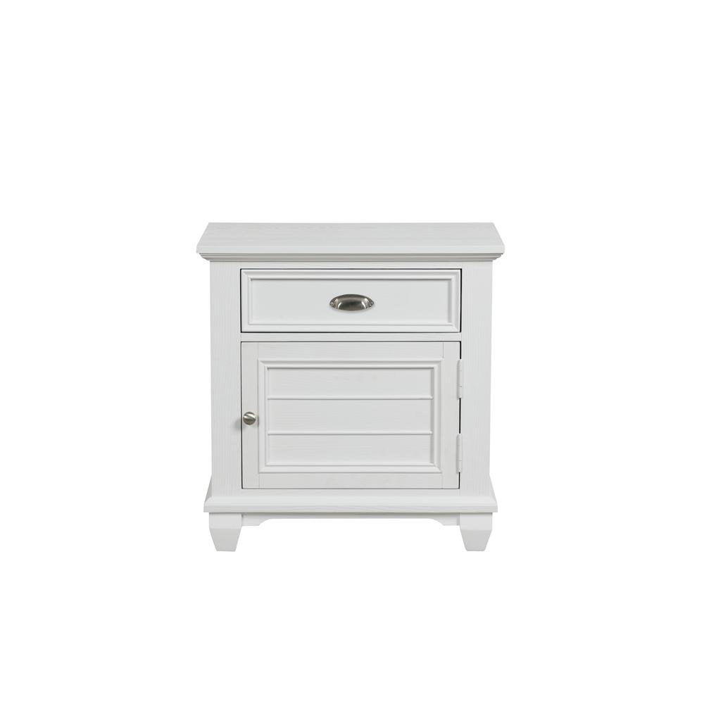 White Solid Wood Night Stand – Elegant End Table for Bedroom or Bedside Use