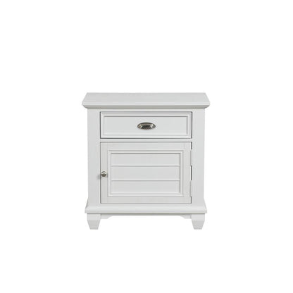 White Solid Wood Night Stand – Elegant End Table for Bedroom or Bedside Use