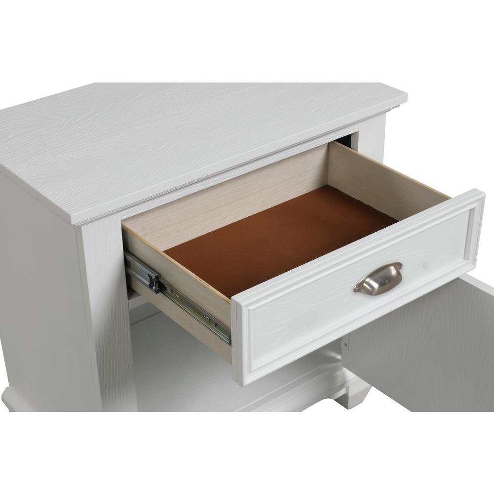 White Solid Wood Night Stand – Elegant End Table for Bedroom or Bedside Use