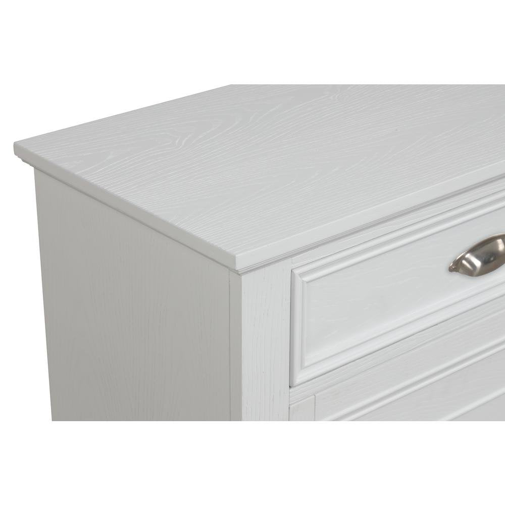 White Solid Wood Night Stand – Elegant End Table for Bedroom or Bedside Use