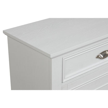White Solid Wood Night Stand – Elegant End Table for Bedroom or Bedside Use