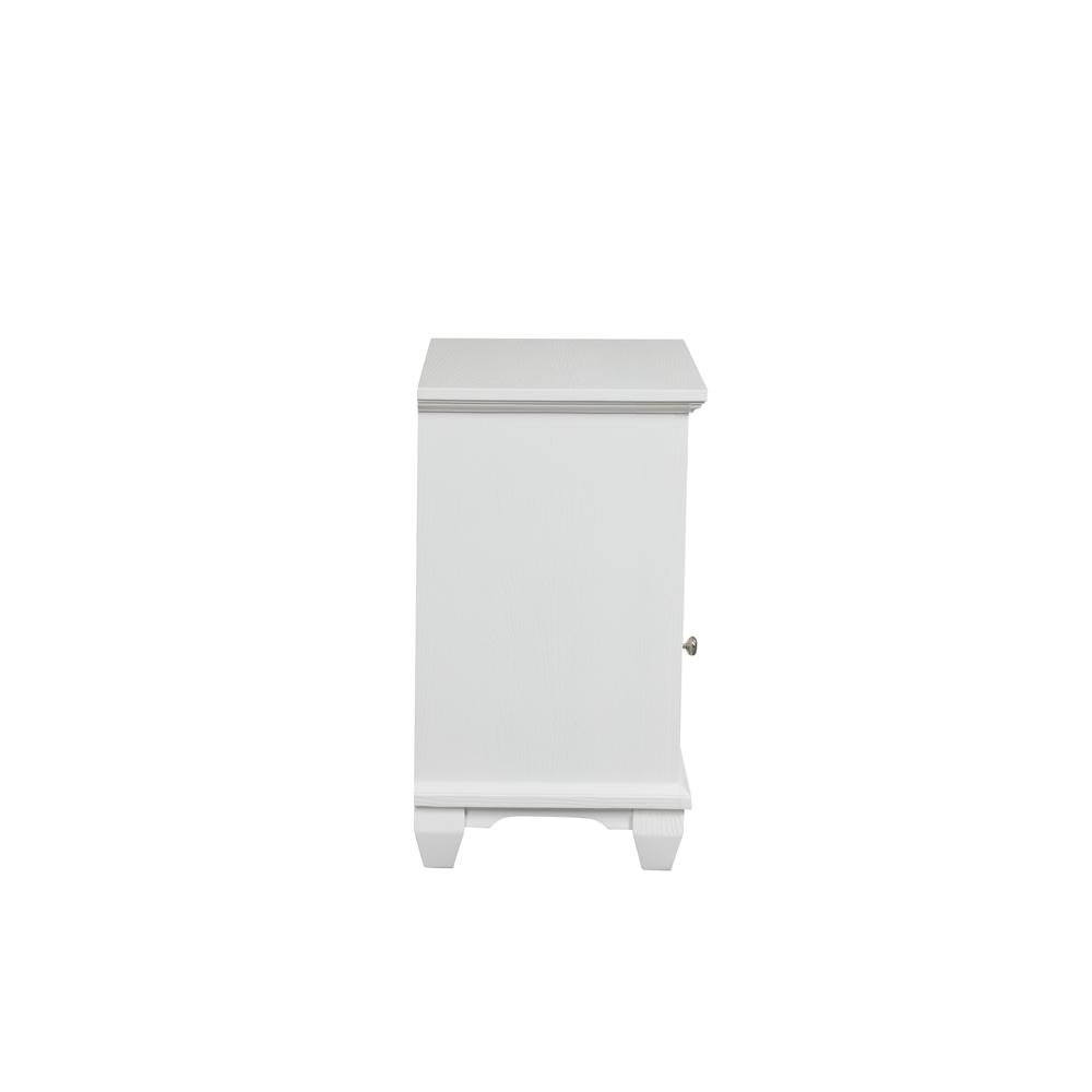 White Solid Wood Night Stand – Elegant End Table for Bedroom or Bedside Use